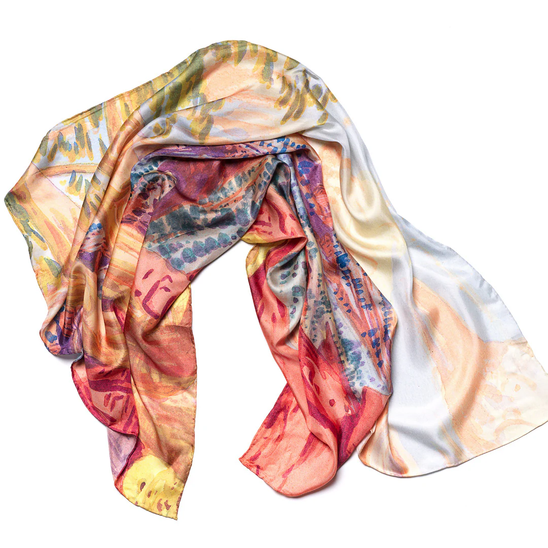 Silk Scarf - Ewald Namatjira, Untitled - Image 3