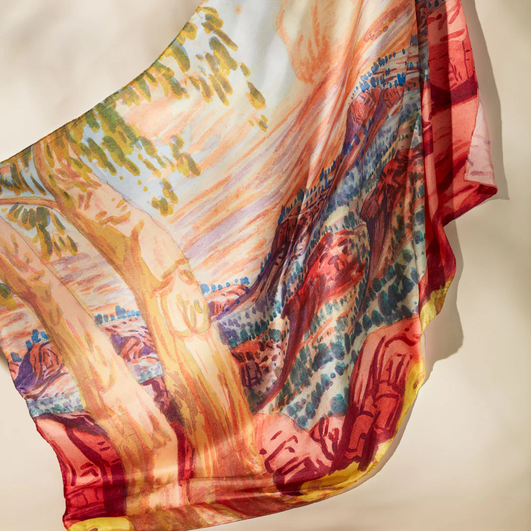 Silk Scarf - Ewald Namatjira, Untitled - Image 4