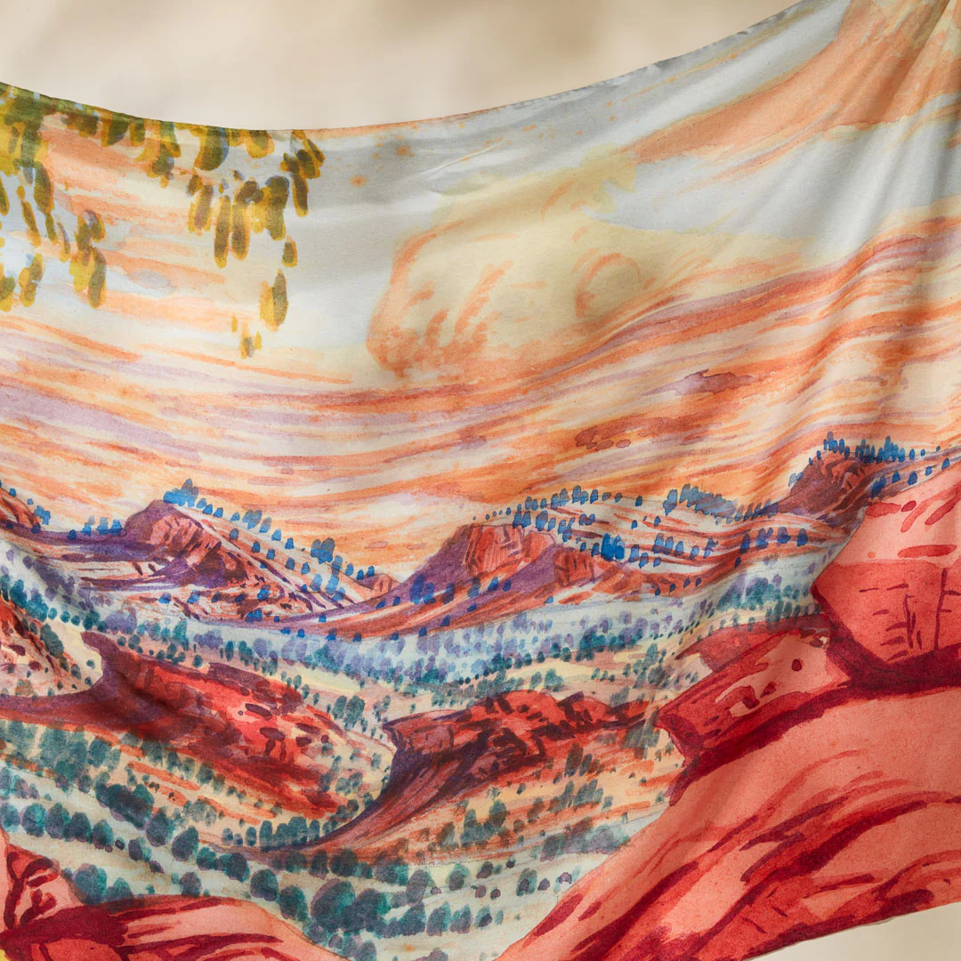 Silk Scarf - Ewald Namatjira, Untitled - Image 5