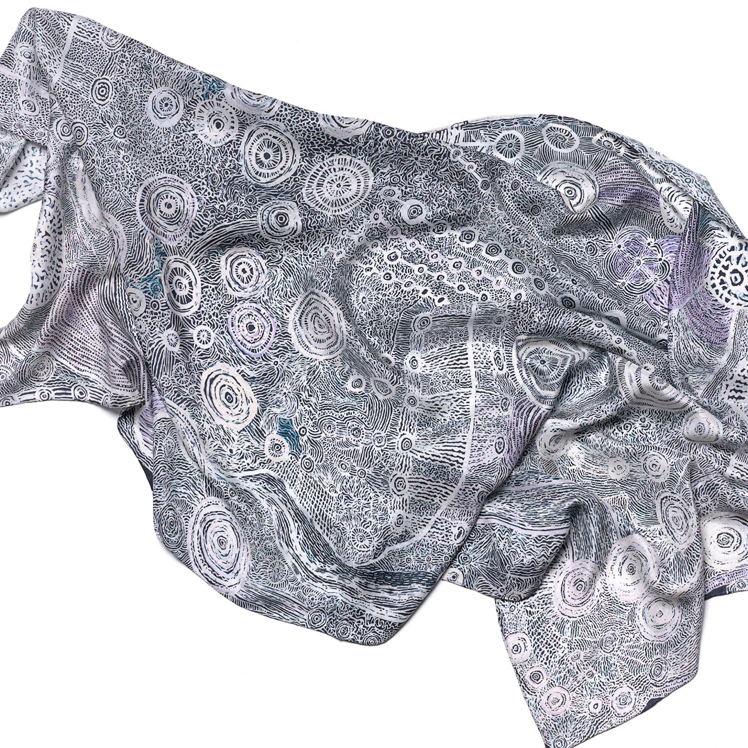 Silk Twill Scarf - Betty Muffler, Ngangkari Ngura (Healing Country) - Image 3