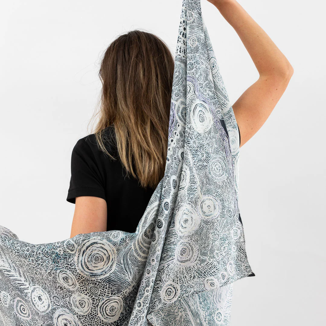 Silk Twill Scarf - Betty Muffler, Ngangkari Ngura (Healing Country) - Image 5