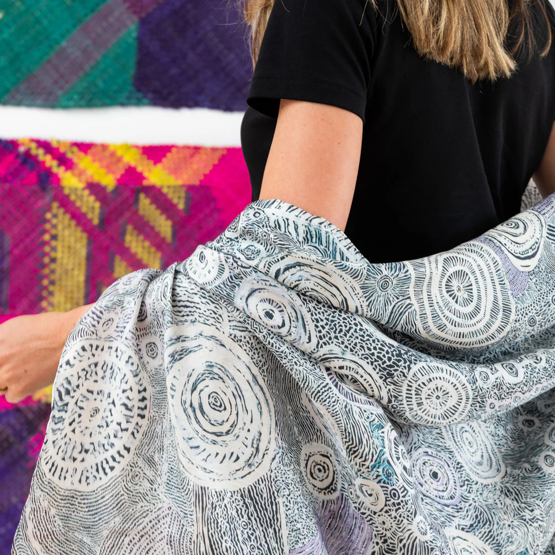 Silk Twill Scarf - Betty Muffler, Ngangkari Ngura (Healing Country) - Image 6